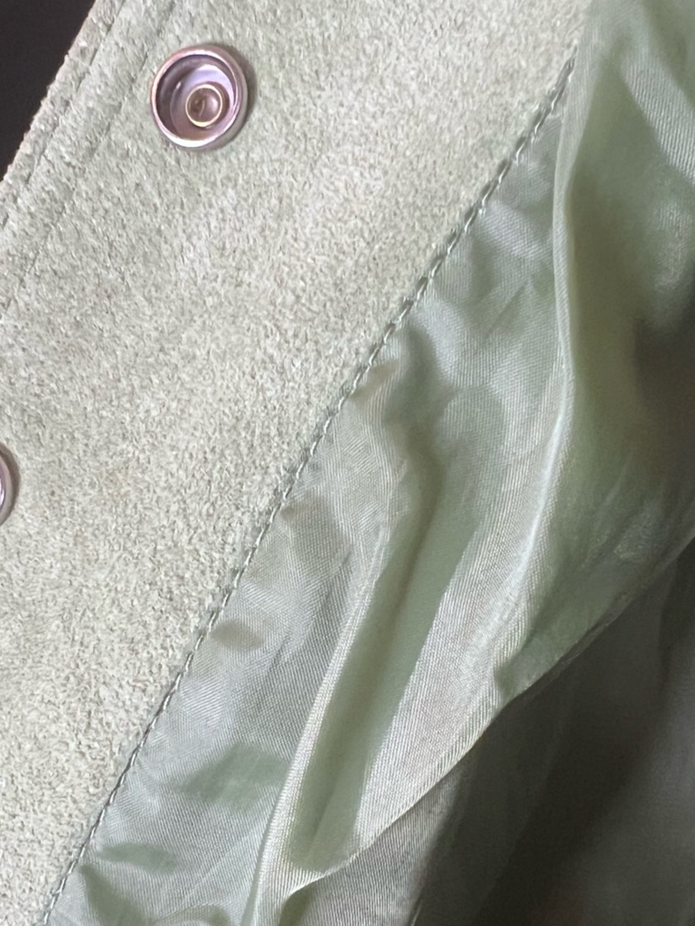 Vintage Suede Leather Western Shacket Jacket, sage green XL - Picture 5 of 7